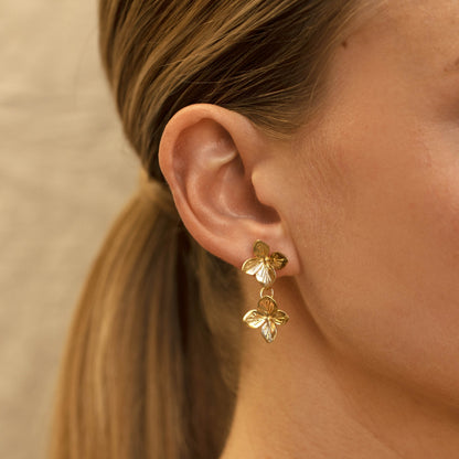 Golden Blossoms Double Drop Earrings 3