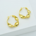 Load image into Gallery viewer, Gold Sculpted Twist Hoop Earrings
