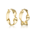 Load image into Gallery viewer, Gold Sculpted Twist Hoop Earrings 1
