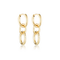 Load image into Gallery viewer, Triple Kindred Link Earrings, Gold or Silver
