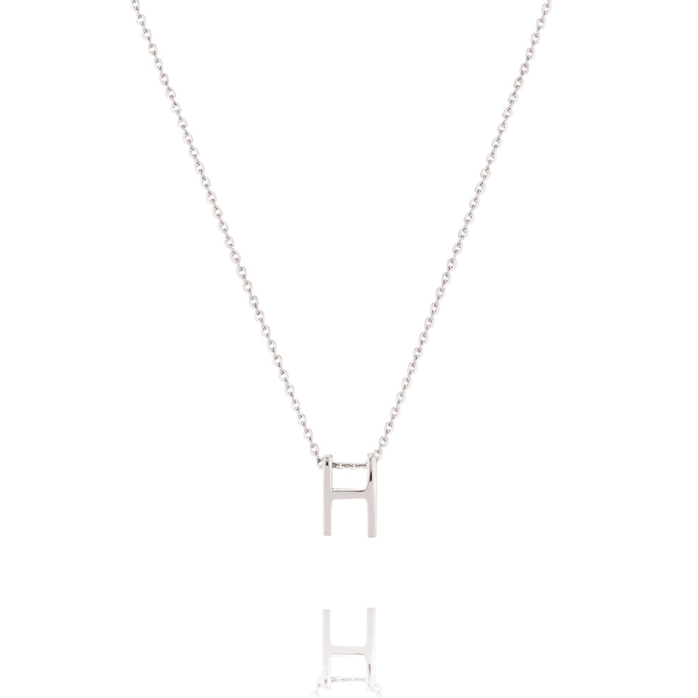 Elegant Silver Initial Pendant Necklace