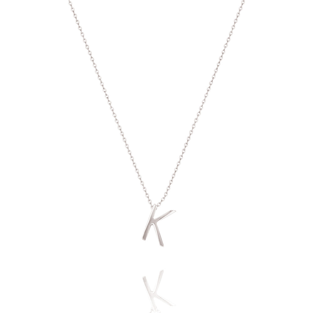 Elegant Silver Initial Pendant Necklace