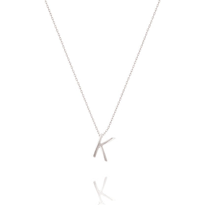 Elegant Silver Initial Pendant Necklace 13