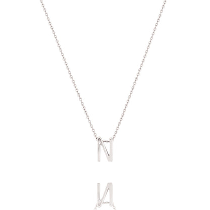 Elegant Silver Initial Pendant Necklace 16