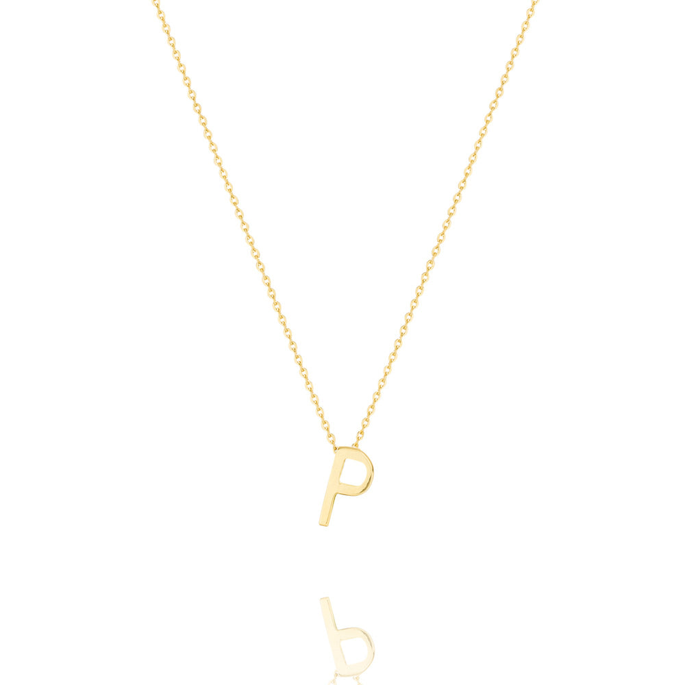 Elegant Silver Initial Pendant Necklace 18