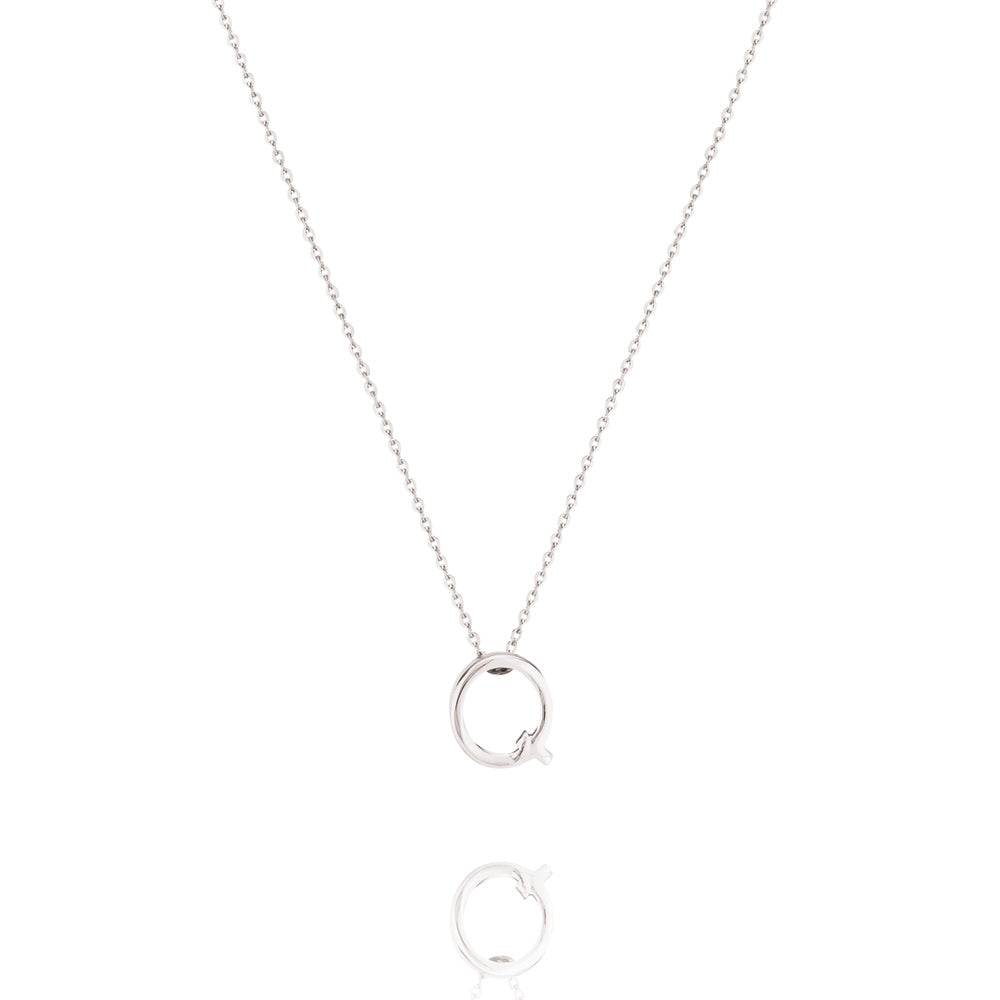 Elegant Silver Initial Pendant Necklace