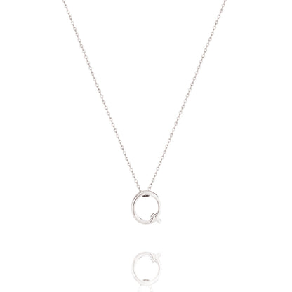 Elegant Silver Initial Pendant Necklace 19