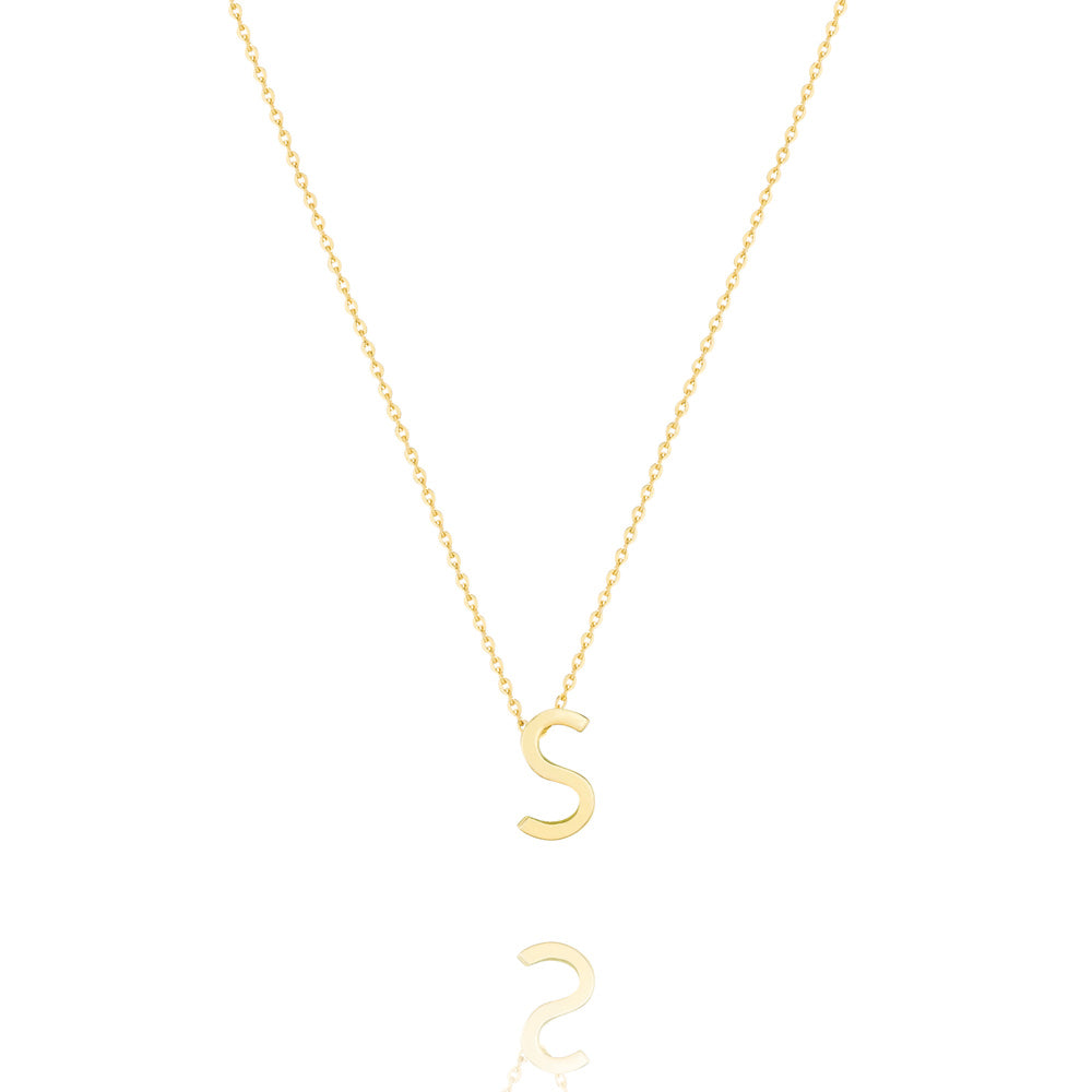 Elegant Silver Initial Pendant Necklace