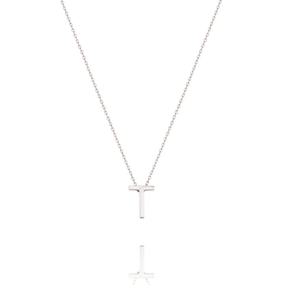 Elegant Silver Initial Pendant Necklace 22