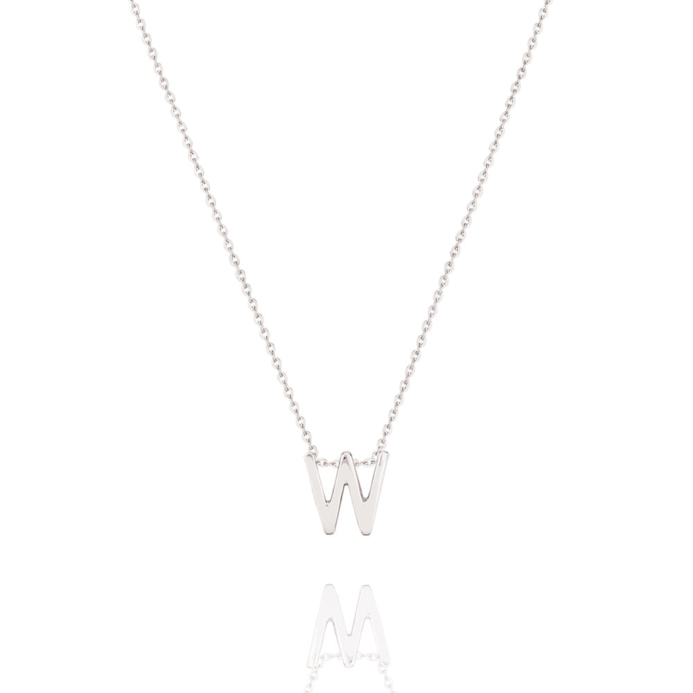 Elegant Silver Initial Pendant Necklace 25