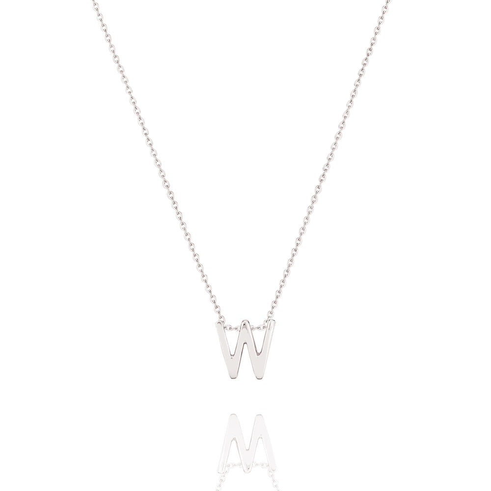 Elegant Silver Initial Pendant Necklace