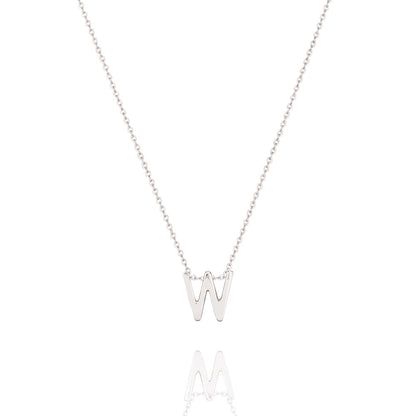 Elegant Silver Initial Pendant Necklace 25