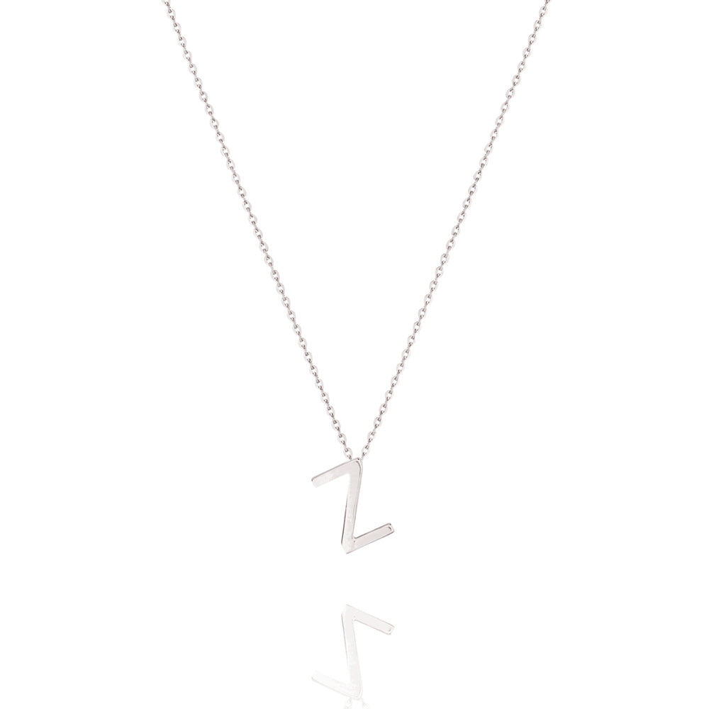 Elegant Silver Initial Pendant Necklace