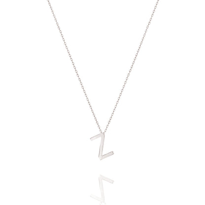 Elegant Silver Initial Pendant Necklace 28