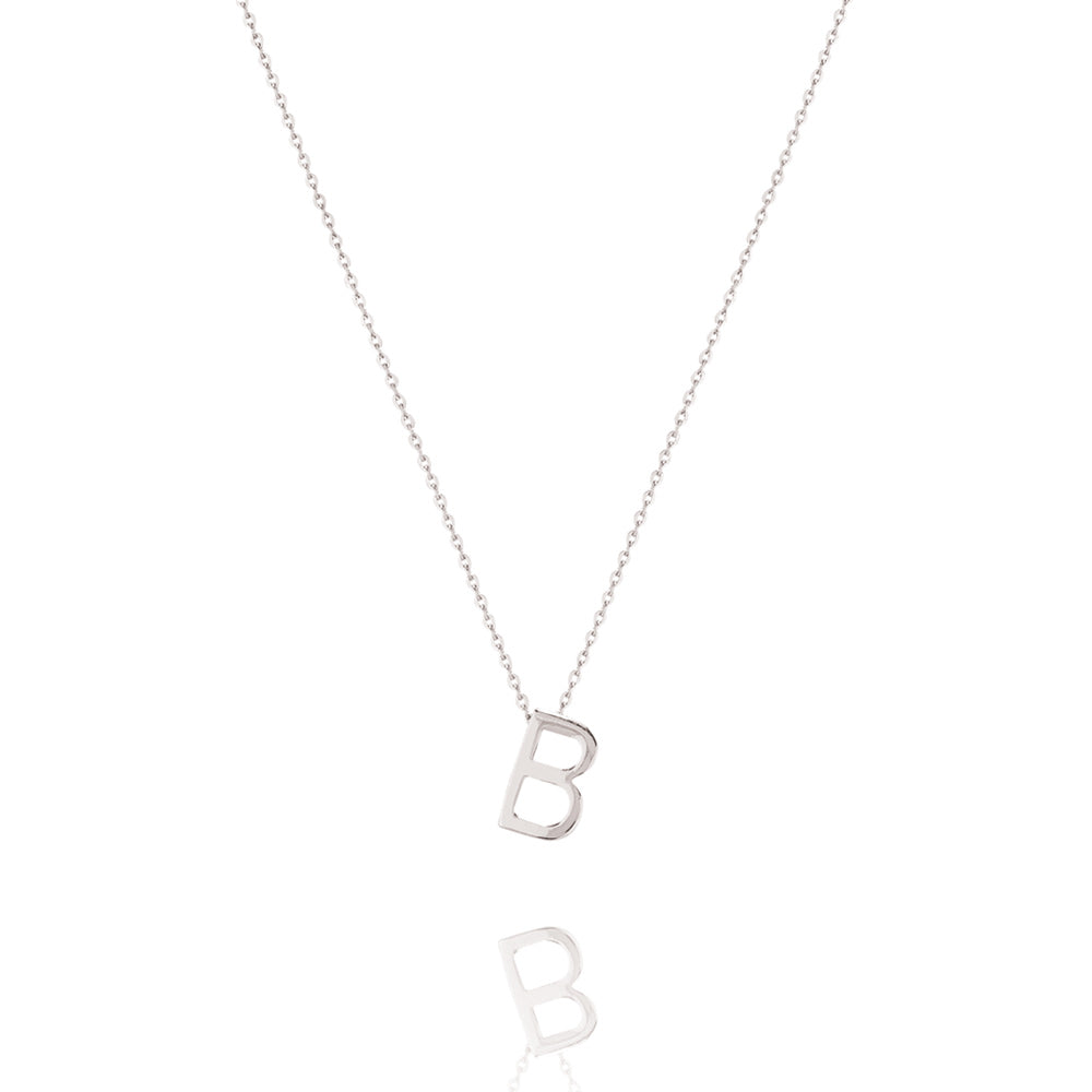 Elegant Silver Initial Pendant Necklace