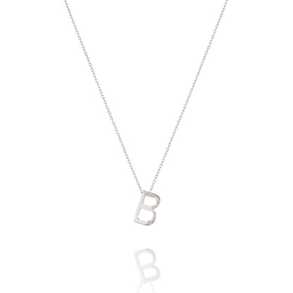 Elegant Silver Initial Pendant Necklace 1