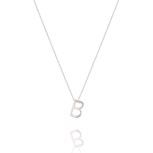 Elegant Silver Initial Pendant Necklace