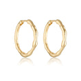 Load image into Gallery viewer, Elegant Wavy Gold Hoop Earrings
