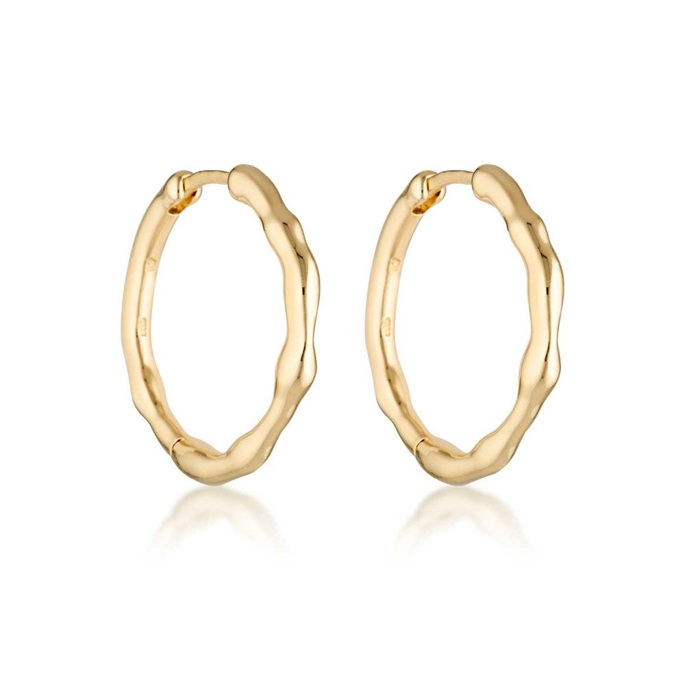 Elegant Wavy Gold Hoop Earrings