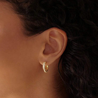 Radiant Double Hoop Diamond Earrings 4