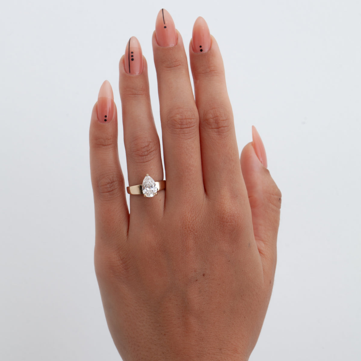 Solitaire & Tapered Wide Band-1.95 CT Pear Lab Grown Diamond Engagement Ring
