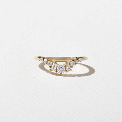 Chevron- 0.34 CT Round & tapered baguette & Pear Lab Grown Diamond Wedding Band