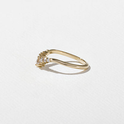 Chevron- 0.34 CT Round & tapered baguette & Pear Lab Grown Diamond Wedding Band