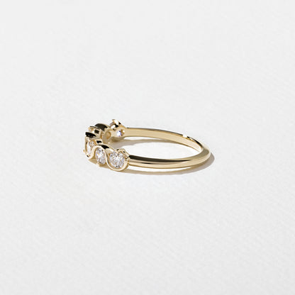 Bezel Set Half Eternity- 0.57 CT Round Lab Grown Diamond Wedding Band