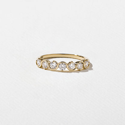 Bezel Set Half Eternity- 0.57 CT Round Lab Grown Diamond Wedding Band