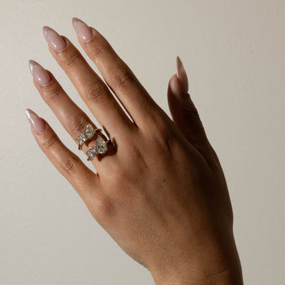 Two Stone -2.2 CT Pear Lab Grown Diamond Engagement Ring