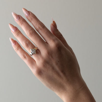 Solitaire & Half Bezel - 2.06 CT Marquise Lab Grown Diamond Engagement Ring