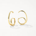 Load image into Gallery viewer, Elegant Double Lobe Gold Cuff Earrings
