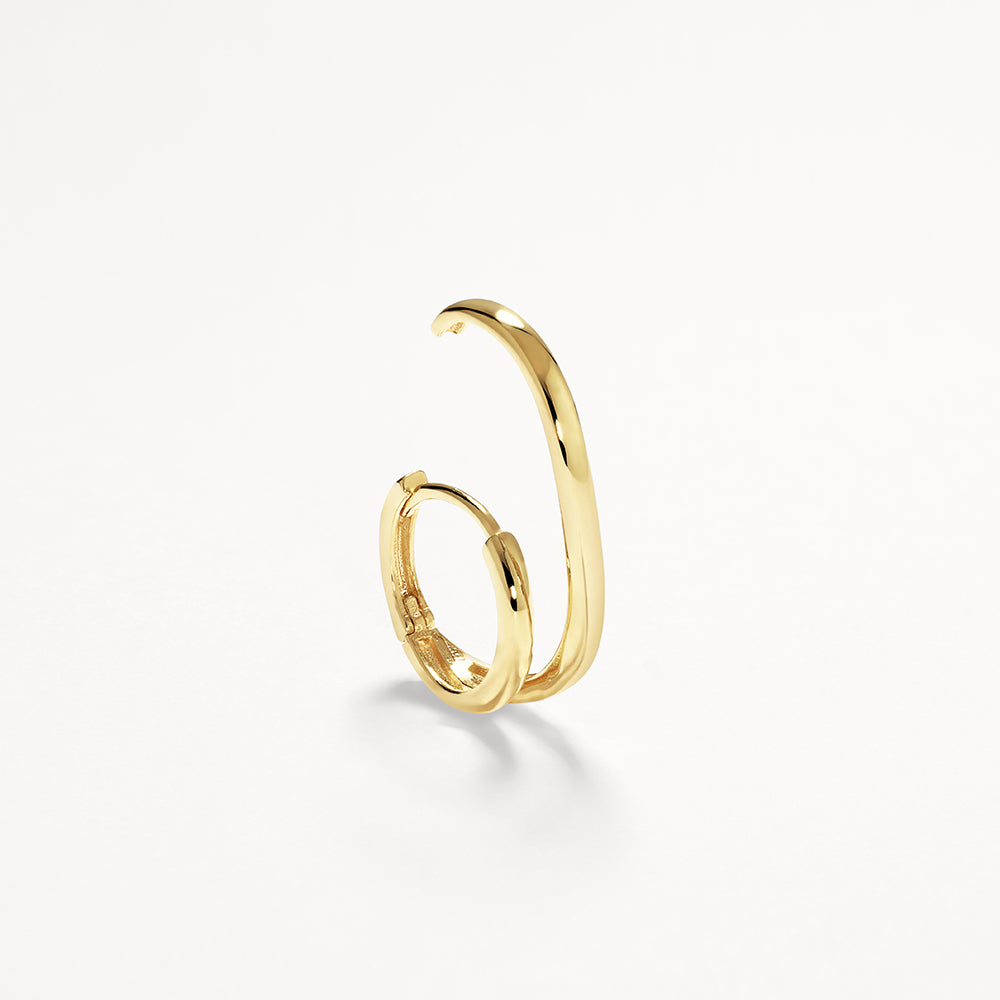 Elegant Double Lobe Gold Cuff Earrings 10