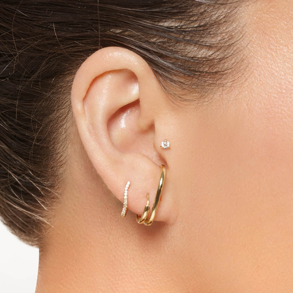 Elegant Double Lobe Gold Cuff Earrings 6