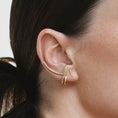 Load image into Gallery viewer, Elegant Double Lobe Gold Cuff Earrings
