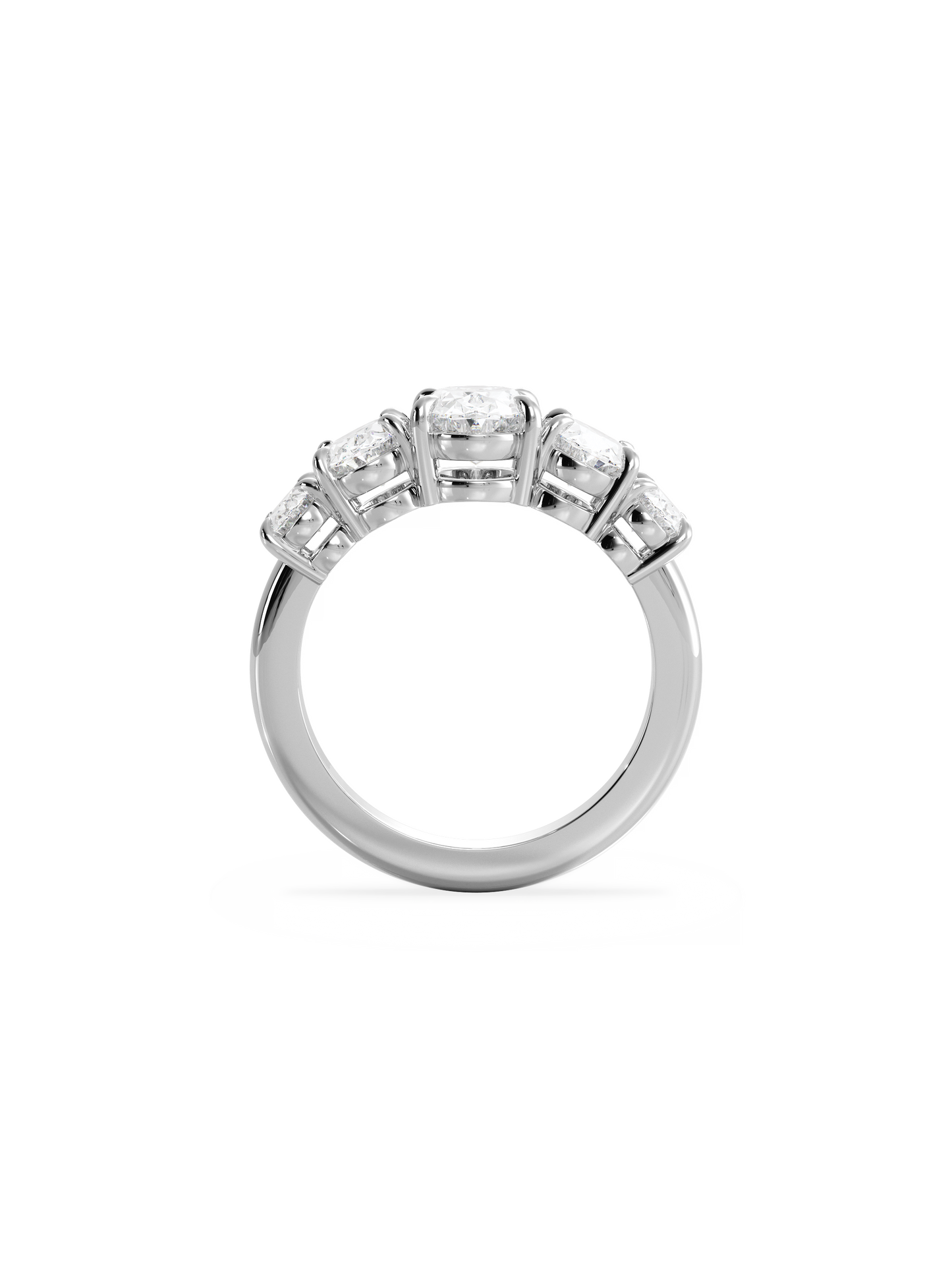 Five Stone-Oval Lab Grown Diamond Engagement Ring