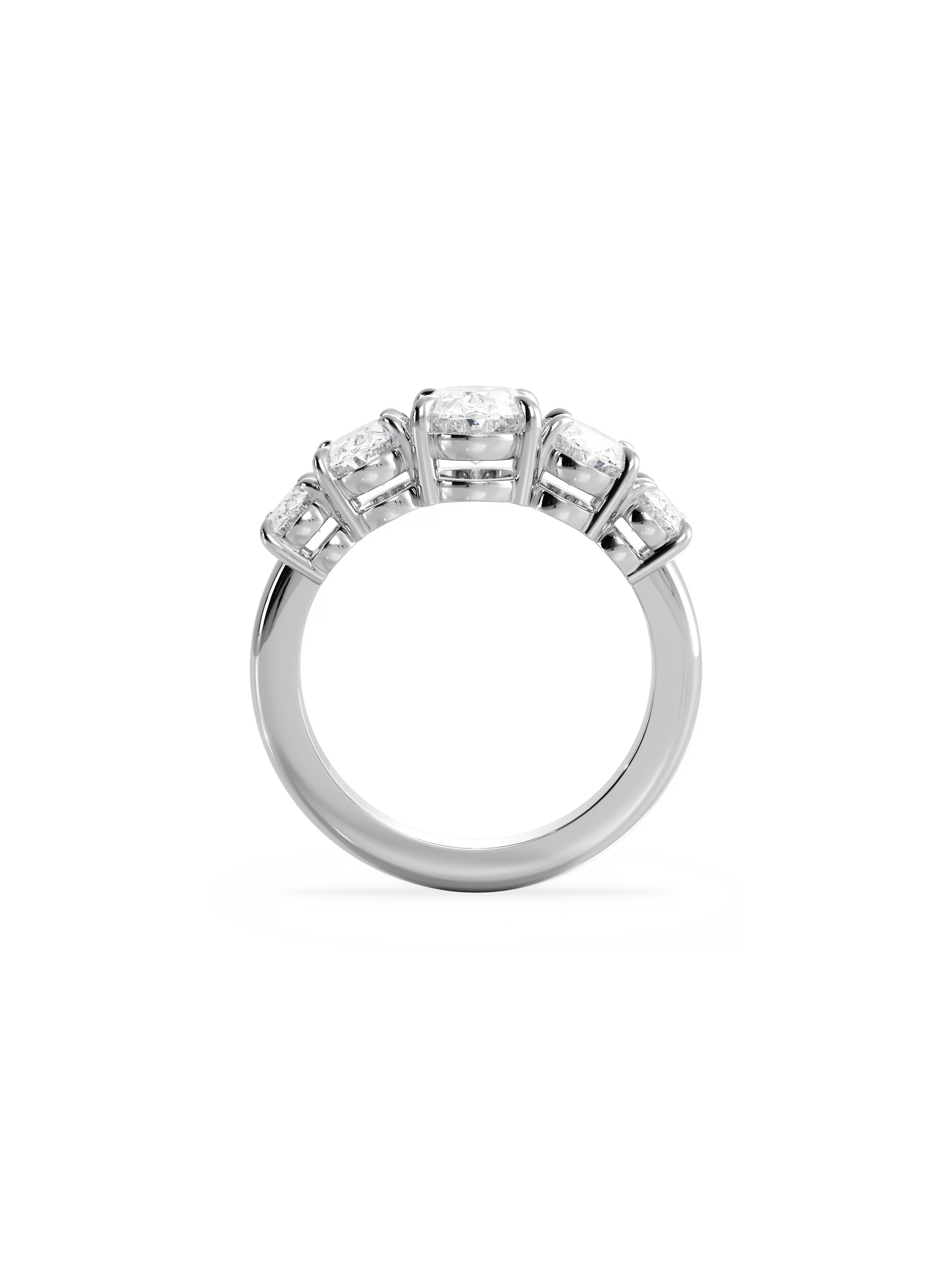 Five Stone-Oval Lab Grown Diamond Engagement Ring