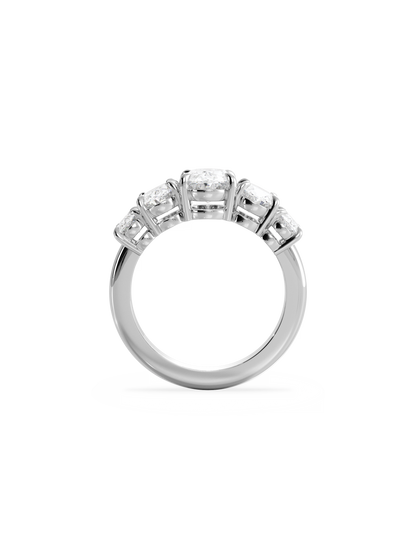 Five Stone-Oval Lab Grown Diamond Engagement Ring