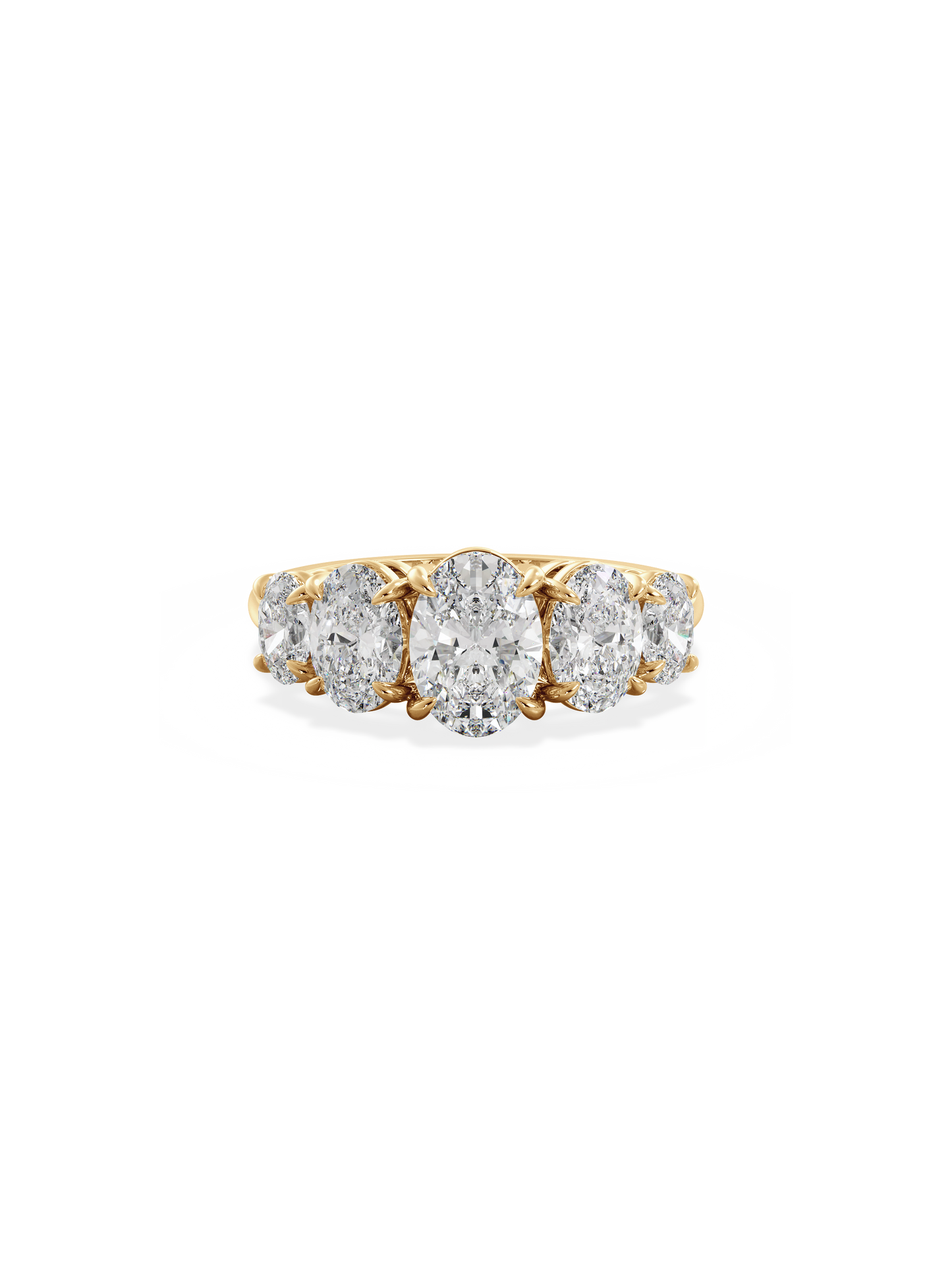 Five Stone-Oval Lab Grown Diamond Engagement Ring