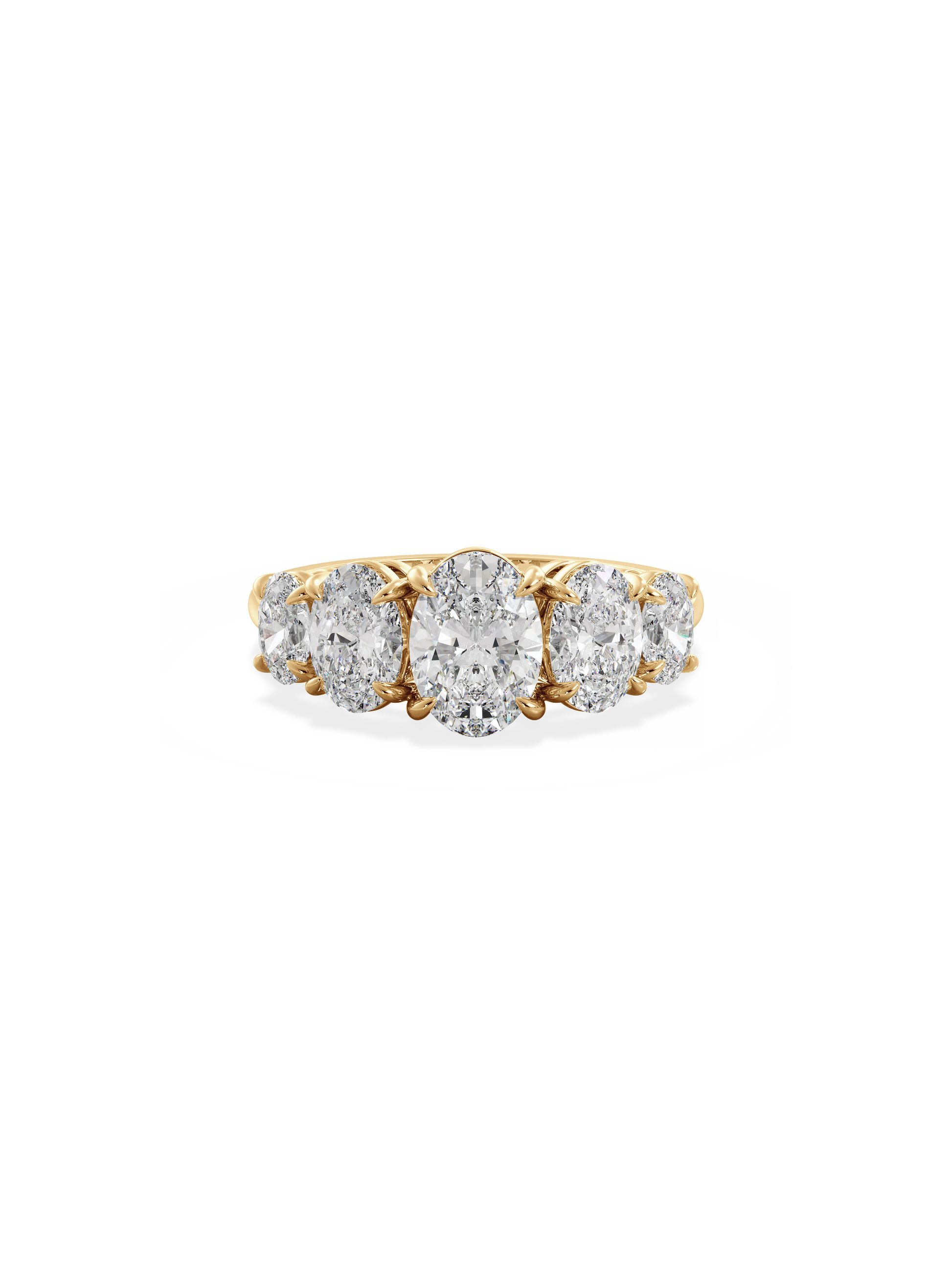 Five Stone-Oval Lab Grown Diamond Engagement Ring
