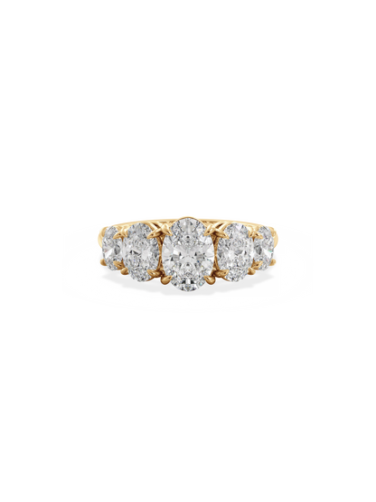Five Stone-Oval Lab Grown Diamond Engagement Ring