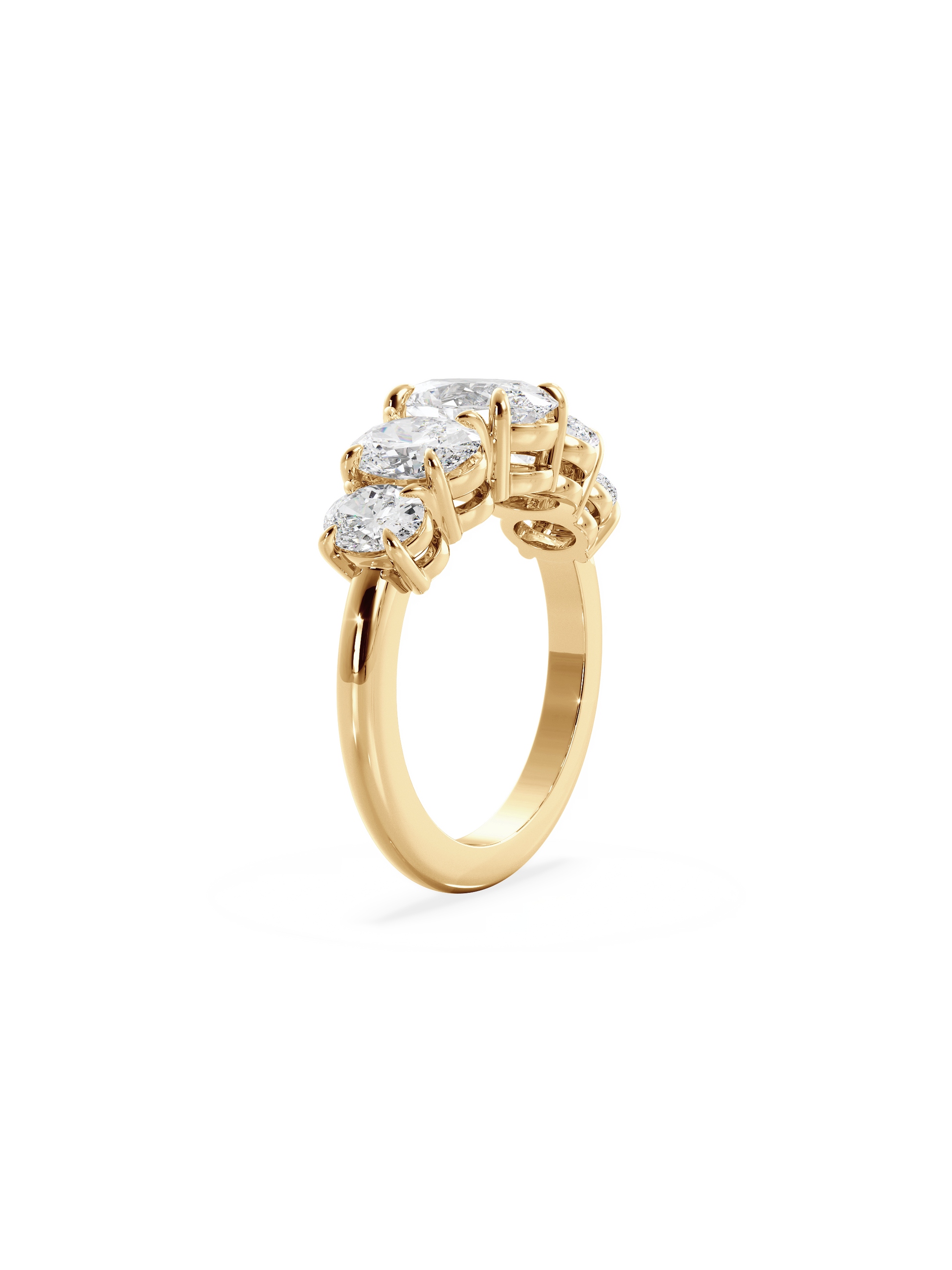 Five Stone-Oval Lab Grown Diamond Engagement Ring