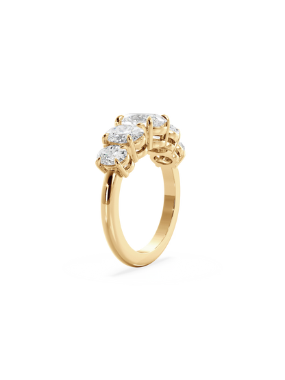 Five Stone-Oval Lab Grown Diamond Engagement Ring