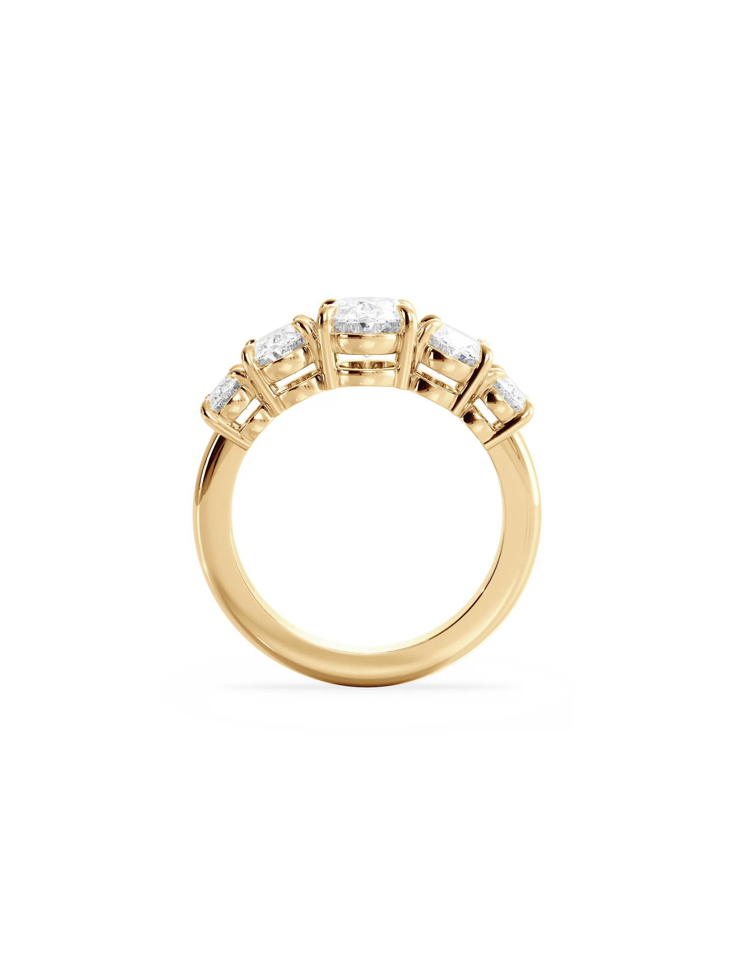 Five Stone-Oval Lab Grown Diamond Engagement Ring