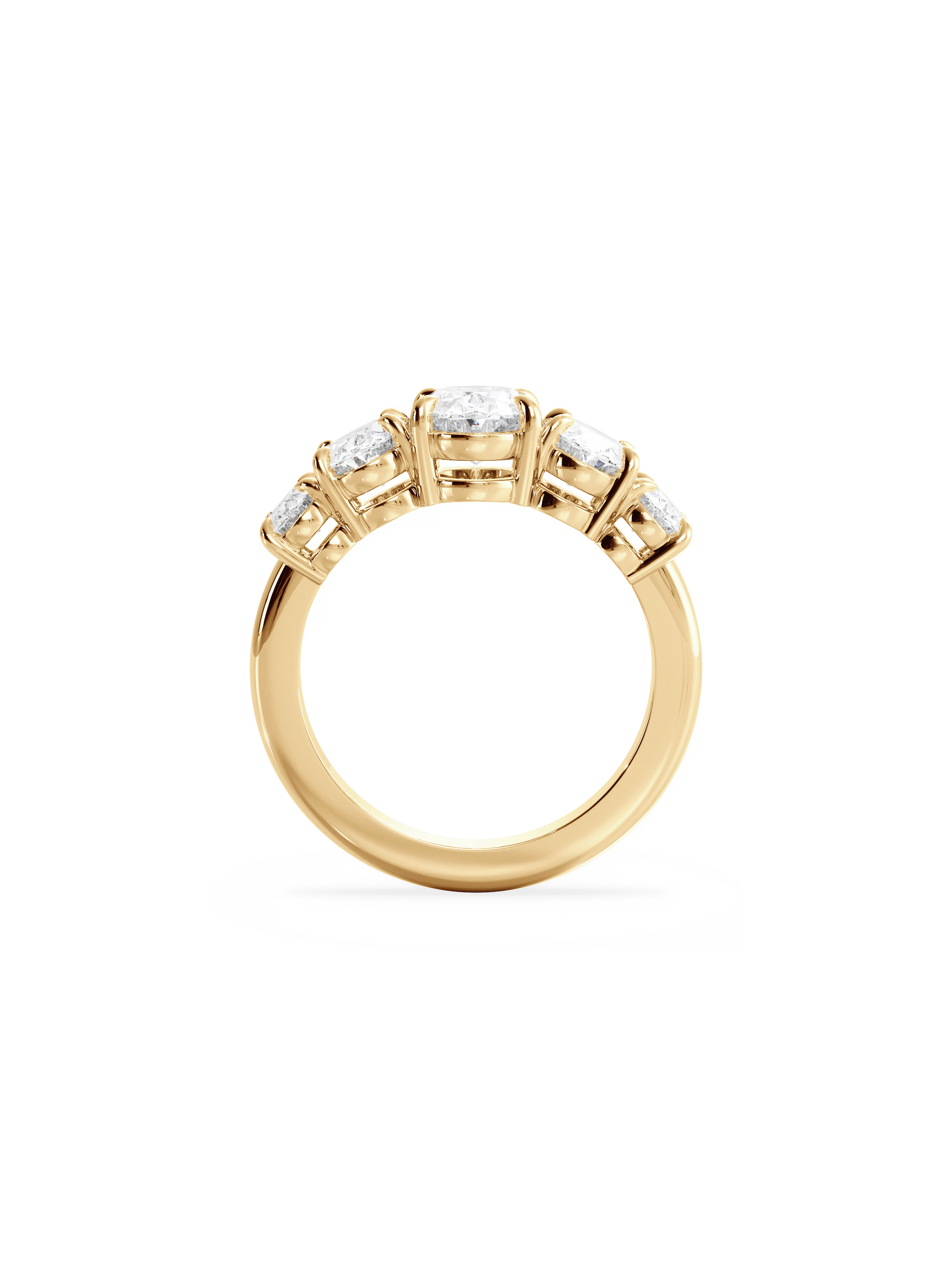 Five Stone-Oval Lab Grown Diamond Engagement Ring