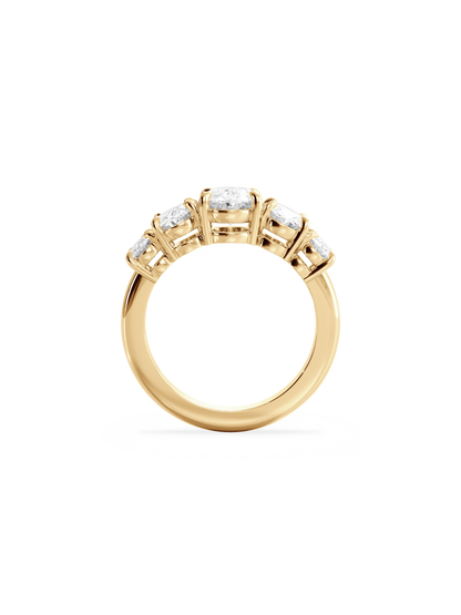 Five Stone-Oval Lab Grown Diamond Engagement Ring