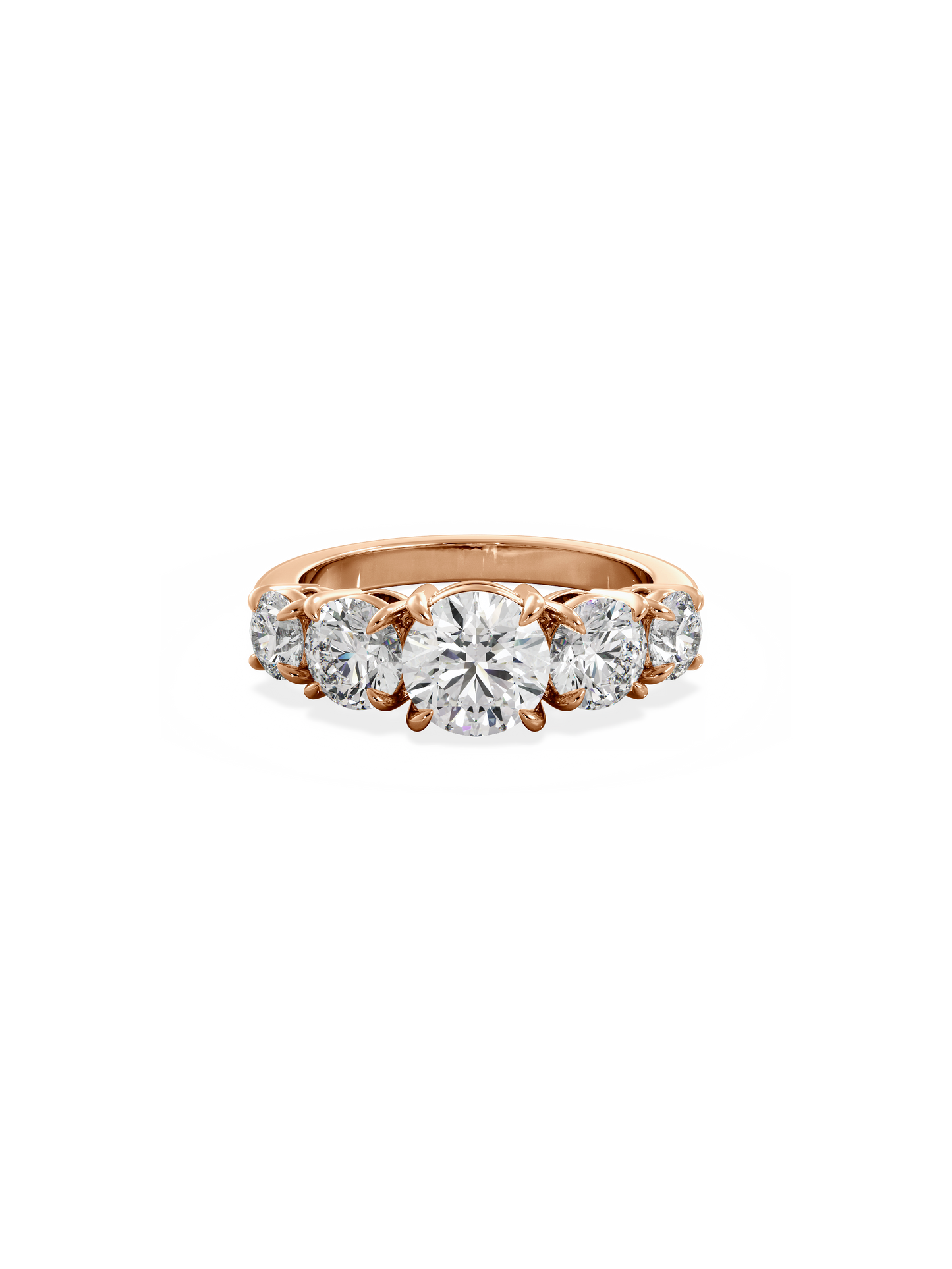 Five Stone-Round Lab Grown Diamond Engagement Ring
