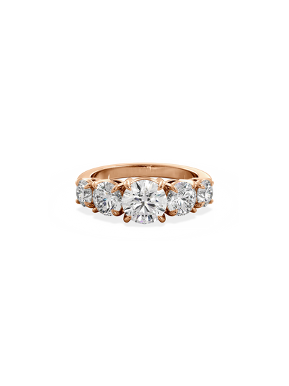 Five Stone-Round Lab Grown Diamond Engagement Ring