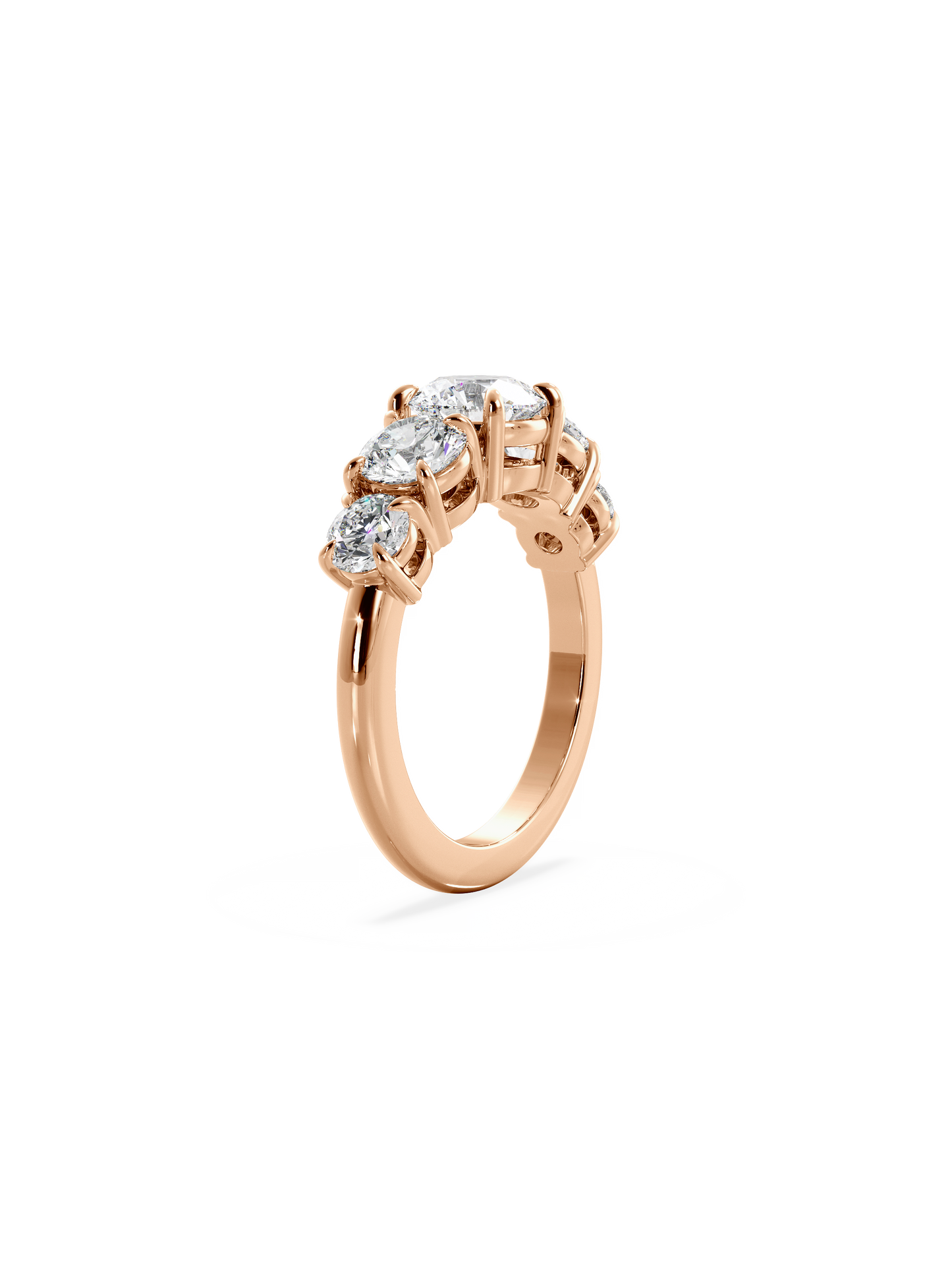 Five Stone-Round Lab Grown Diamond Engagement Ring