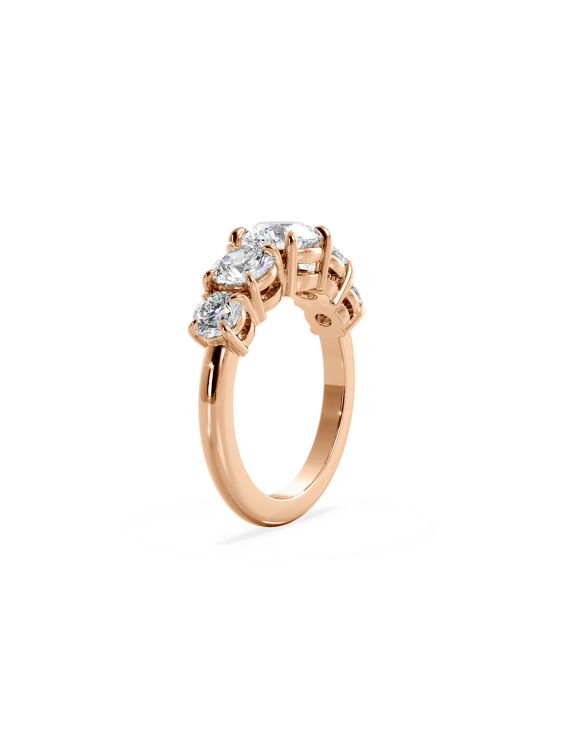 Five Stone-Round Lab Grown Diamond Engagement Ring